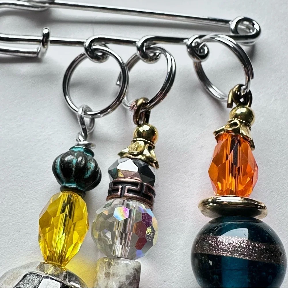 Brooch Pin Hand Crafted | Glass Beaded |  Artisan Multicolor Wire-Wrapped OOAK